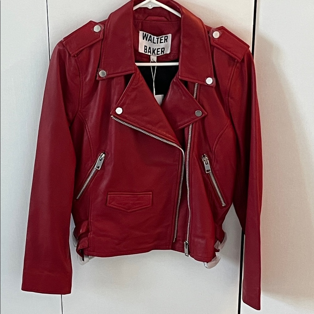 Walter Baker Vibrant Red Leather Jacket NWT